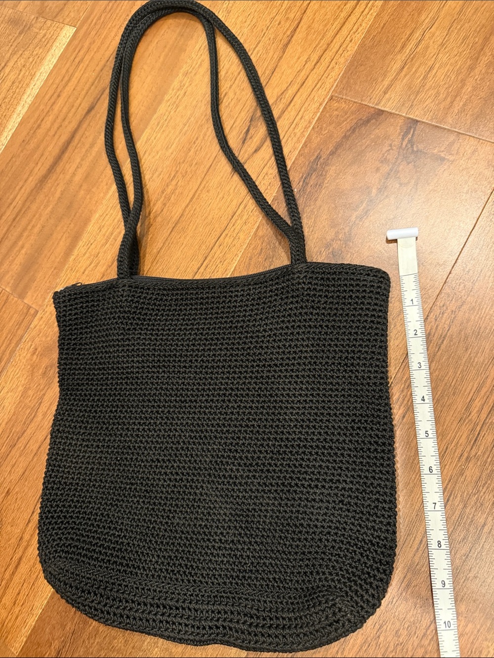 Y2K minimal black crochet bag
